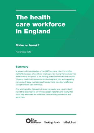 The Health Care Workforce in England