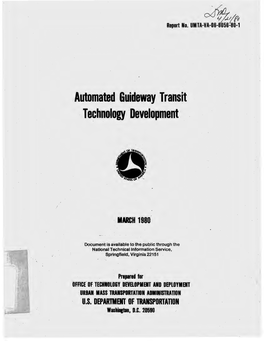 Automated Guideway Transit Technology Development March 1980 6