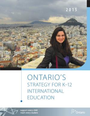 Ontario's Strategy for K-12 International Education