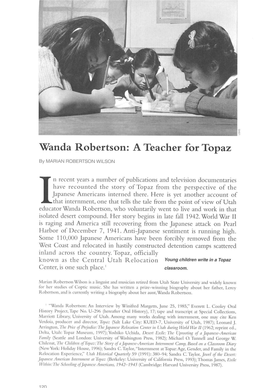 Wanda Robertson: a Teacher for Topaz