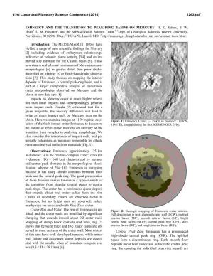 Eminescu and the Transition to Peak-Ring Basins on Mercury