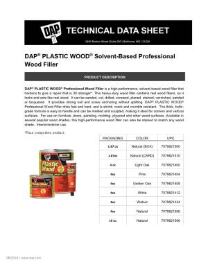 DAP® PLASTIC WOOD® Solvent-Based Professional Wood Filler