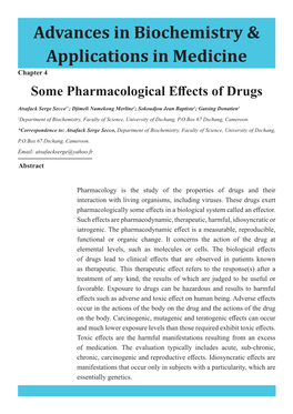 Some Pharmacological Effects of Drugs