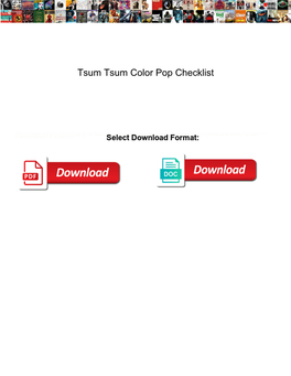 Tsum Tsum Color Pop Checklist