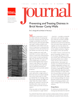 Preventing and Treating Distress in Brick Veneer Cavity Walls