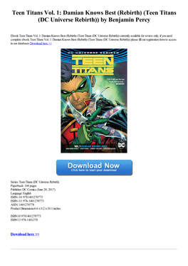 Teen Titans Vol. 1: Damian Knows Best (Rebirth) (Teen Titans (DC Universe Rebirth)) by Benjamin Percy