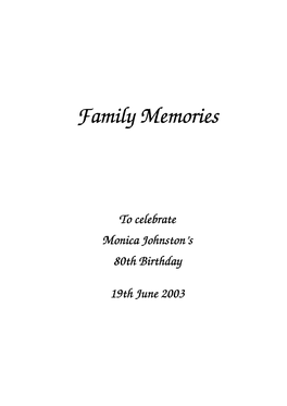 Family Memories Family Memories