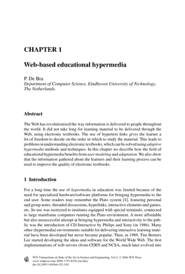 CHAPTER 1 Web-Based Educational Hypermedia