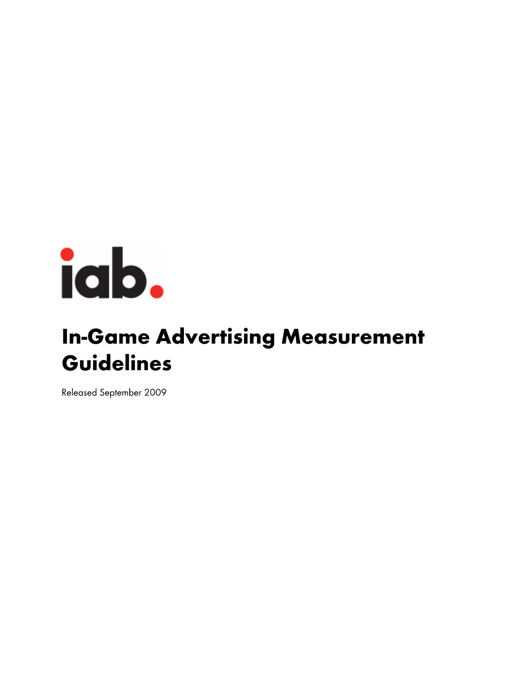 In-Game Advertising Measurement Guidelines