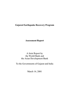 Gujarat Earthquake Recovery Program Assessment Report A