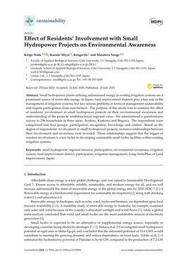 Effect of Residents' Involvement with Small Hydropower Projects On