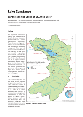Lake Constance Experience and Lessons Learned Brief