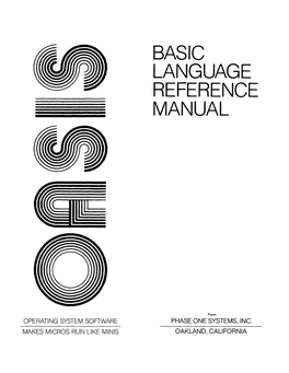 Basic Language Reference Manual