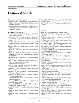 Historical Novels Bibliographies Historical Novels