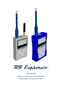 RF Explorer Spectrum Analyzer User Manual