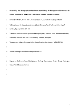 Unravelling the Stratigraphy and Sedimentation History of the Uppermost Cretaceous To