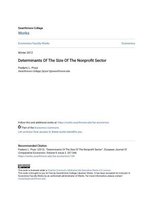 Determinants of the Size of the Nonprofit Sector