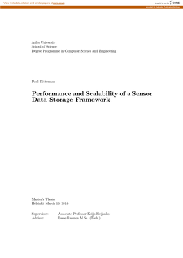 Performance and Scalability of a Sensor Data Storage Framework