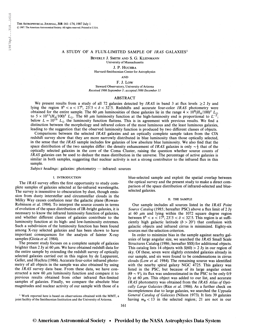 1987Apj. . .318. .1613 the Astrophysical Journal, 318:161-174