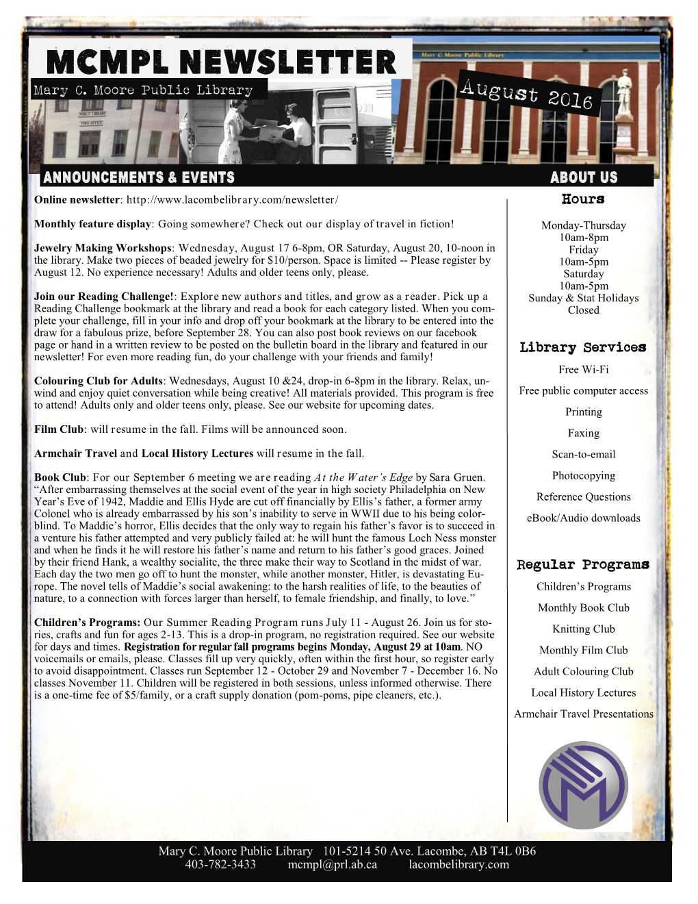 MCMPL NEWSLETTER Mary C