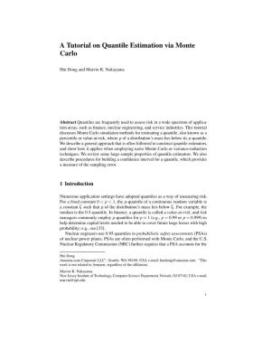 A Tutorial on Quantile Estimation Via Monte Carlo