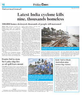 Latest India Cyclone Kills Nine, Thousands Homeless 300,000 Homes Destroyed, Thousands of People Still Marooned