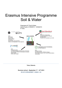 Erasmus Intensive Programme Soil & Water
