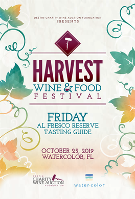 Friday Al Fresco Reserve Tasting Guide