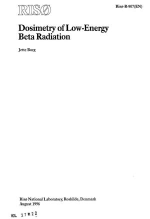 Dosimetry of Low-Energy Beta Radiation