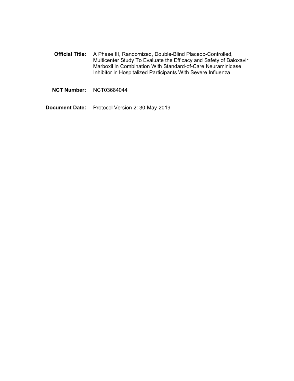 Official Title: a Phase III, Randomized, Double-Blind Placebo-Controlled