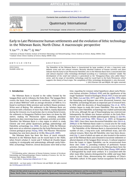 Early to Late Pleistocene Human Settlements and the Evolution of Lithic Technology in the Nihewan Basin, North China: a Macroscopic Perspective