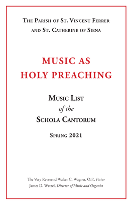 Music As Holy Preaching