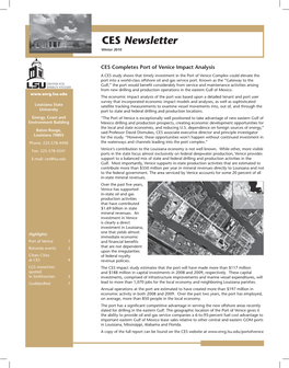 CES Newsletter Winter 2010
