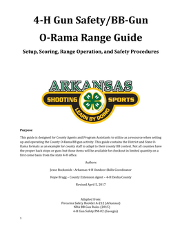 4-H Gun Safety/BB-Gun O-Rama Range Guide