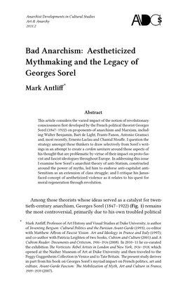 Aestheticized Mythmaking and the Legacy of Georges Sorel