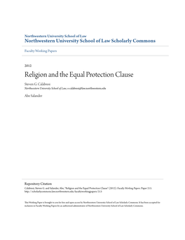 Religion and the Equal Protection Clause Steven G