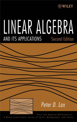 LINEAR ALGEBRA and ITS APPLICATIONS Second Edition