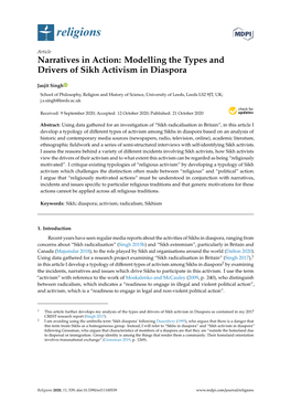 Modelling the Types and Drivers of Sikh Activism in Diaspora