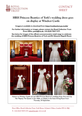 CONTACT SHEET HRH Princess Beatrice of York's Wedding Dress