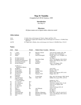 Map 34 Numidia Compiled by EWB Fentress, 1995