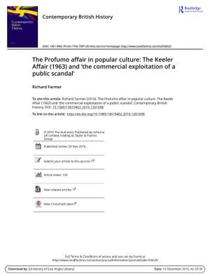 The Profumo Affair in Popular Culture: the Keeler Affair (1963) and 'The