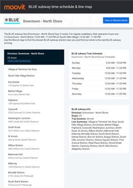 BLUE Subway Time Schedule & Line Route