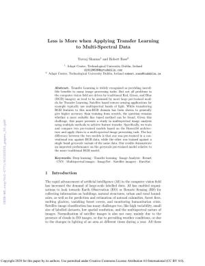 Less Is More When Applying Transfer Learning to Multi-Spectral Data