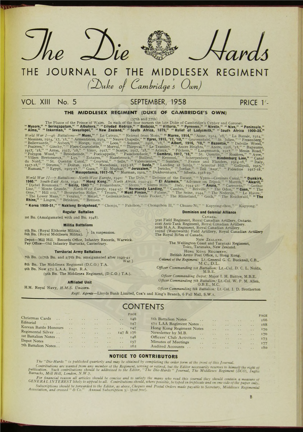 The Journal of the Middlesex Regiment