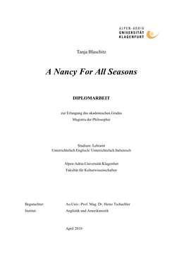 A Nancy for All Seasons