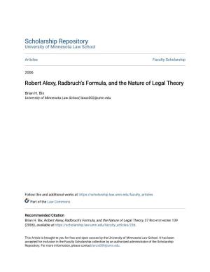 Robert Alexy, Radbruch's Formula, and the Nature of Legal Theory