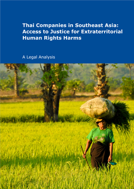 Thai Companies in Southeast Asia: Access to Justice for Extraterritorial Human Rights Harms
