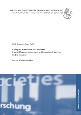 Scaling up Alternatives to Capitalism: a Social Movement Approach to Alternative Organizing (In) the Economy