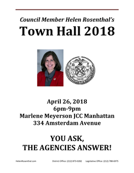 2018 Town Hall Constituent Questions & Answers