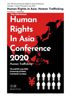 Human Rights in Asia: Human Trafficking Final Report - 19/08/2020